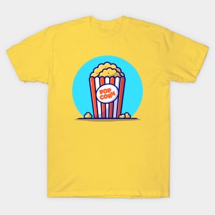 Popcorn Cartoon Vector Icon Illustration T-Shirt